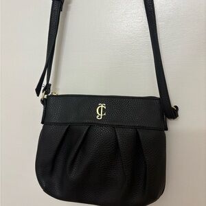 JUICY COUTURE | NWOT Black Crossbody Bag with Gold Logo Pebbled Faux Leather Y2K